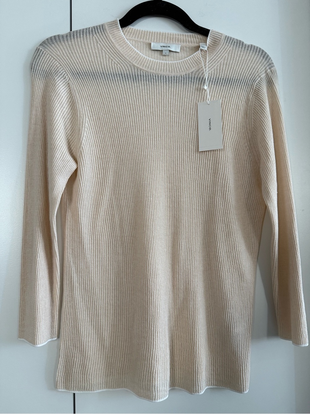 VINCE Fine Ribbed Long Sleeve Top